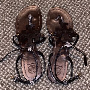Brown & Snakeskin Tory Burch sandals